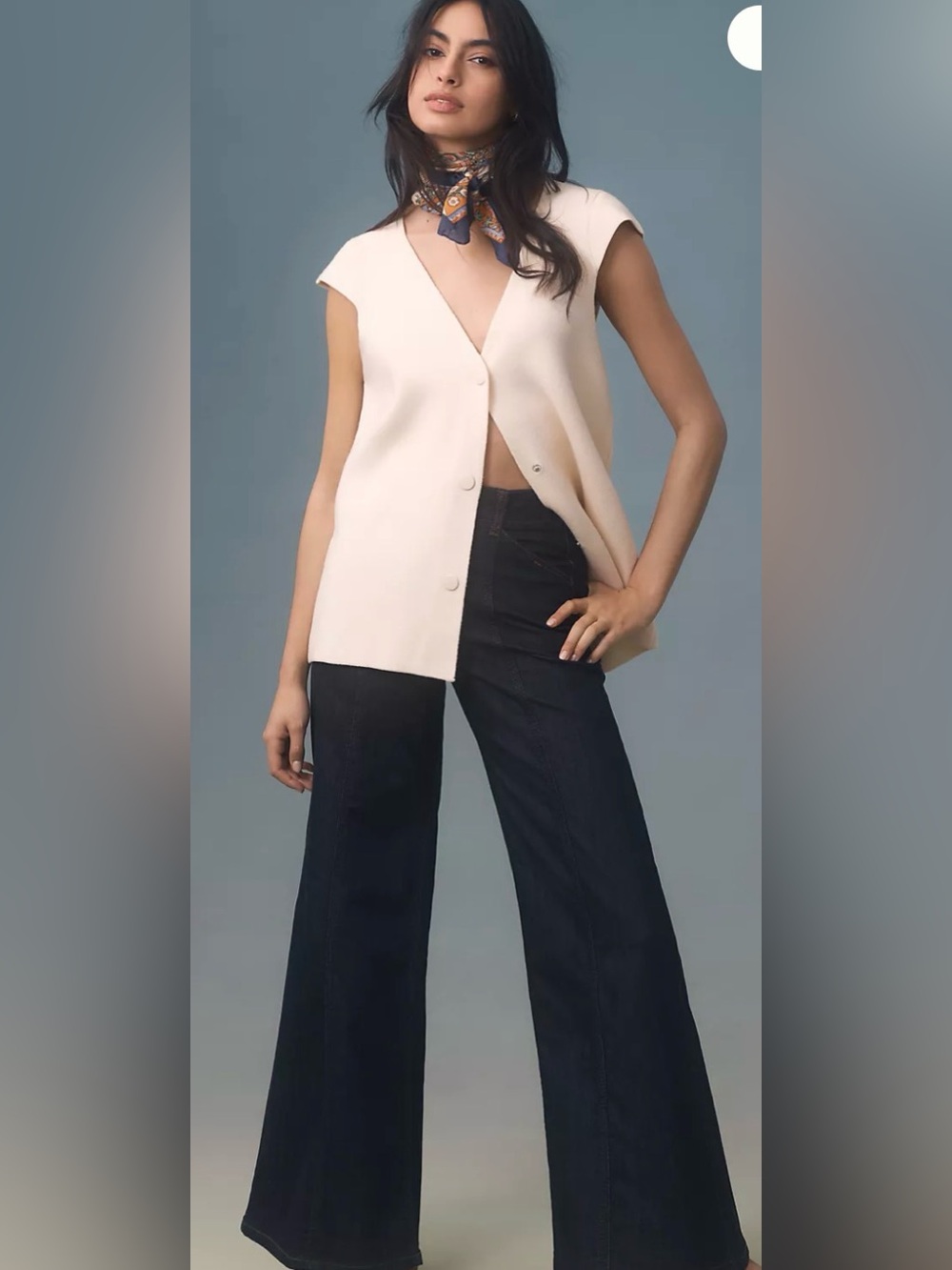 Delaney Clean-Seamed High-Rise Wide-Leg Jeans by Maeve